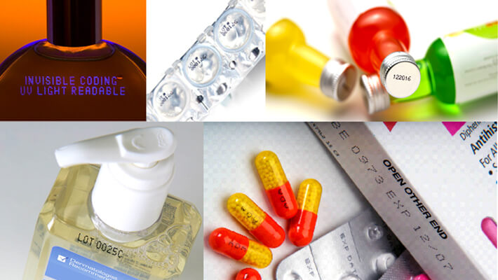 Pharmaceutical products are printed continuously on a production line